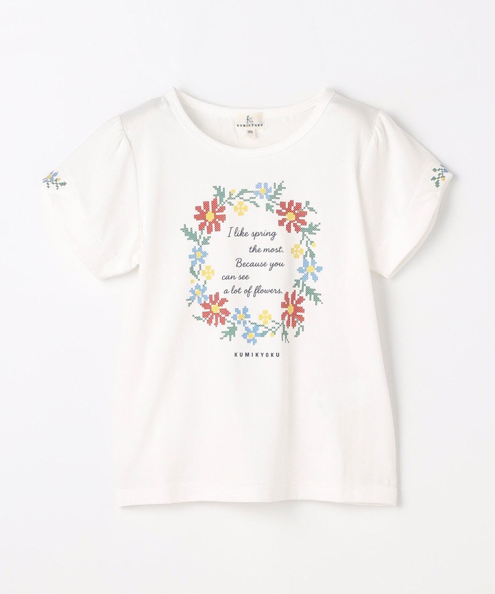 組曲 KIDS  【110-140㎝】 フラワーリースTeeシャツ 