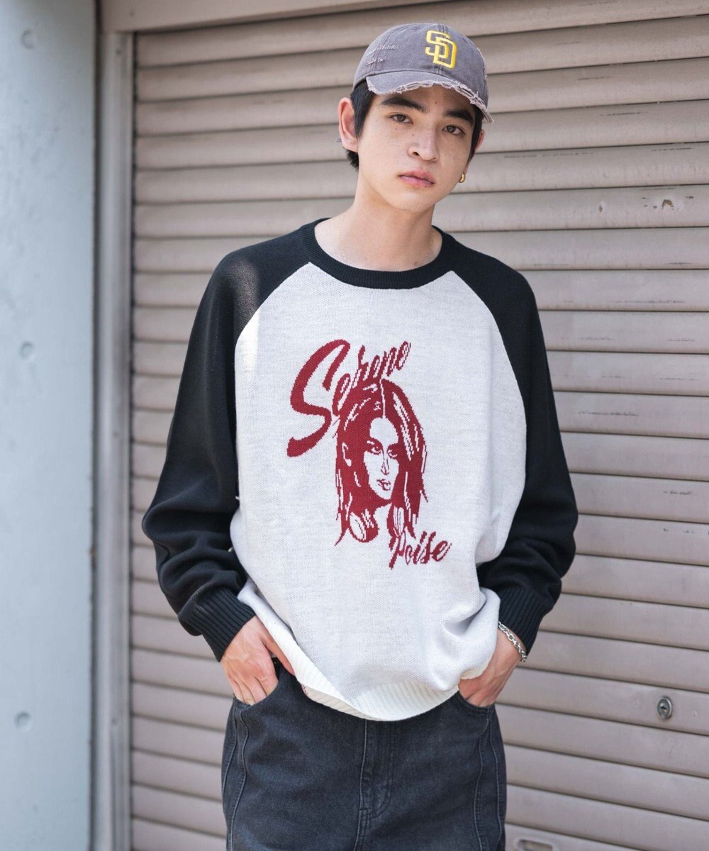 WEGO 【ユニセックス着用ITEM/SMLサイズ展開】ジャガードグラフィックプルオーバー 