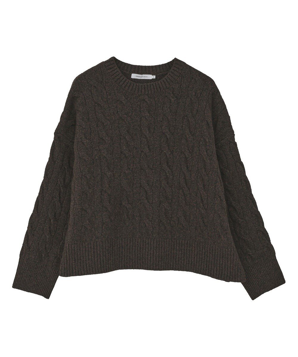 AMERICAN HOLIC ミドルゲージケーブルニットプルオーバー 