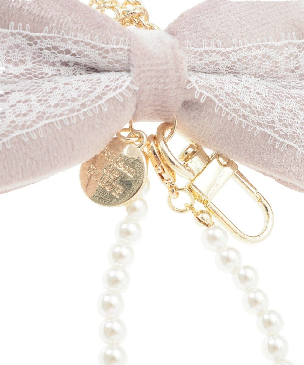 Maison de FLEUR ベロアレースリボンチャーム 