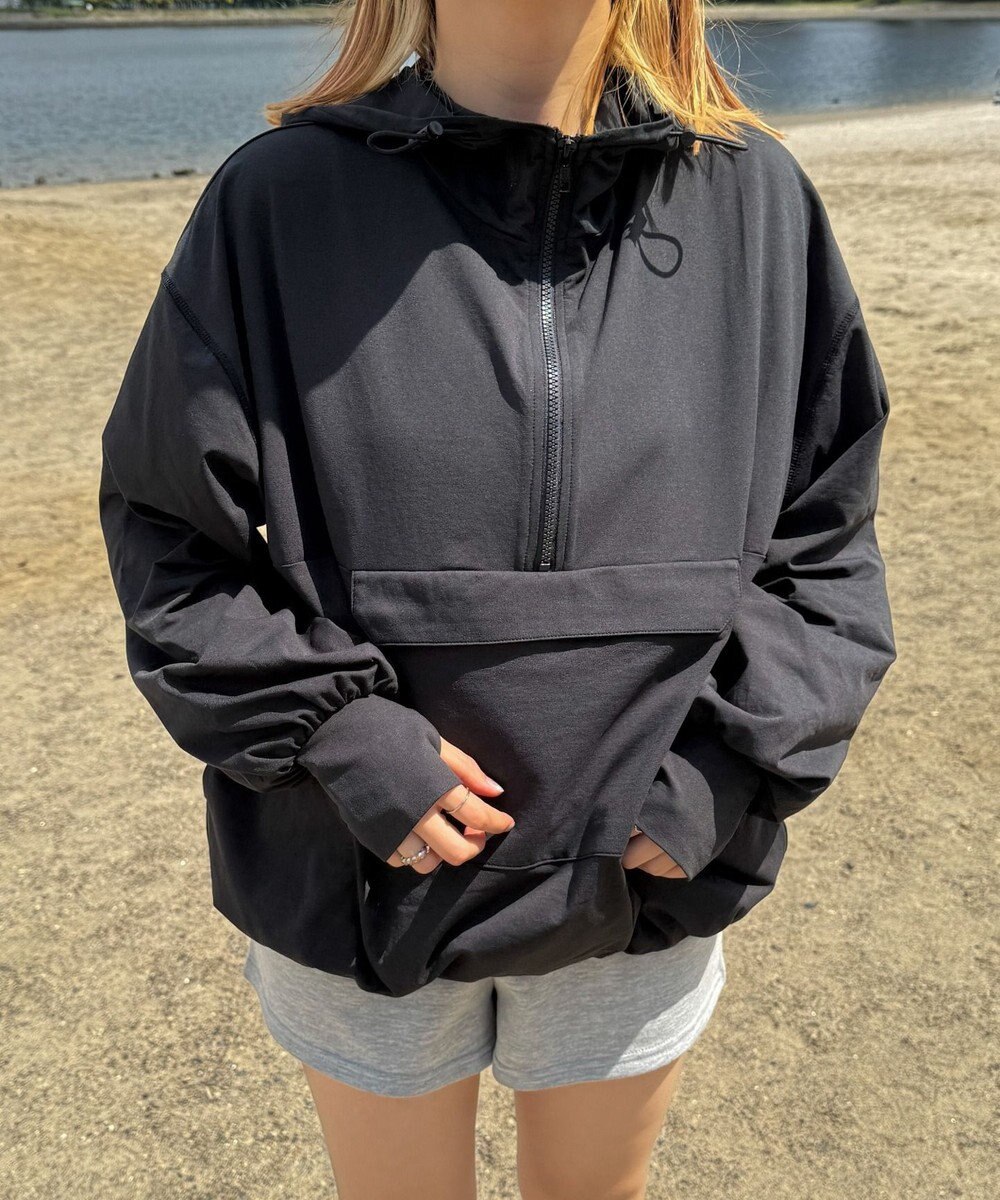 WEGO 【UVカット/吸水速乾/水陸両用/ラッシュガード】ハーフジップアノラックパーカー 