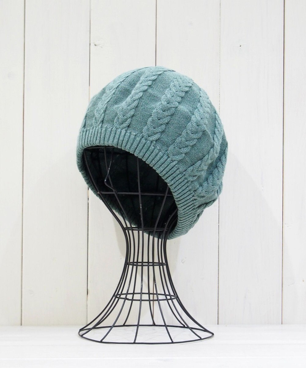 石田製帽 オーガニックコットン アラン編みベレー 