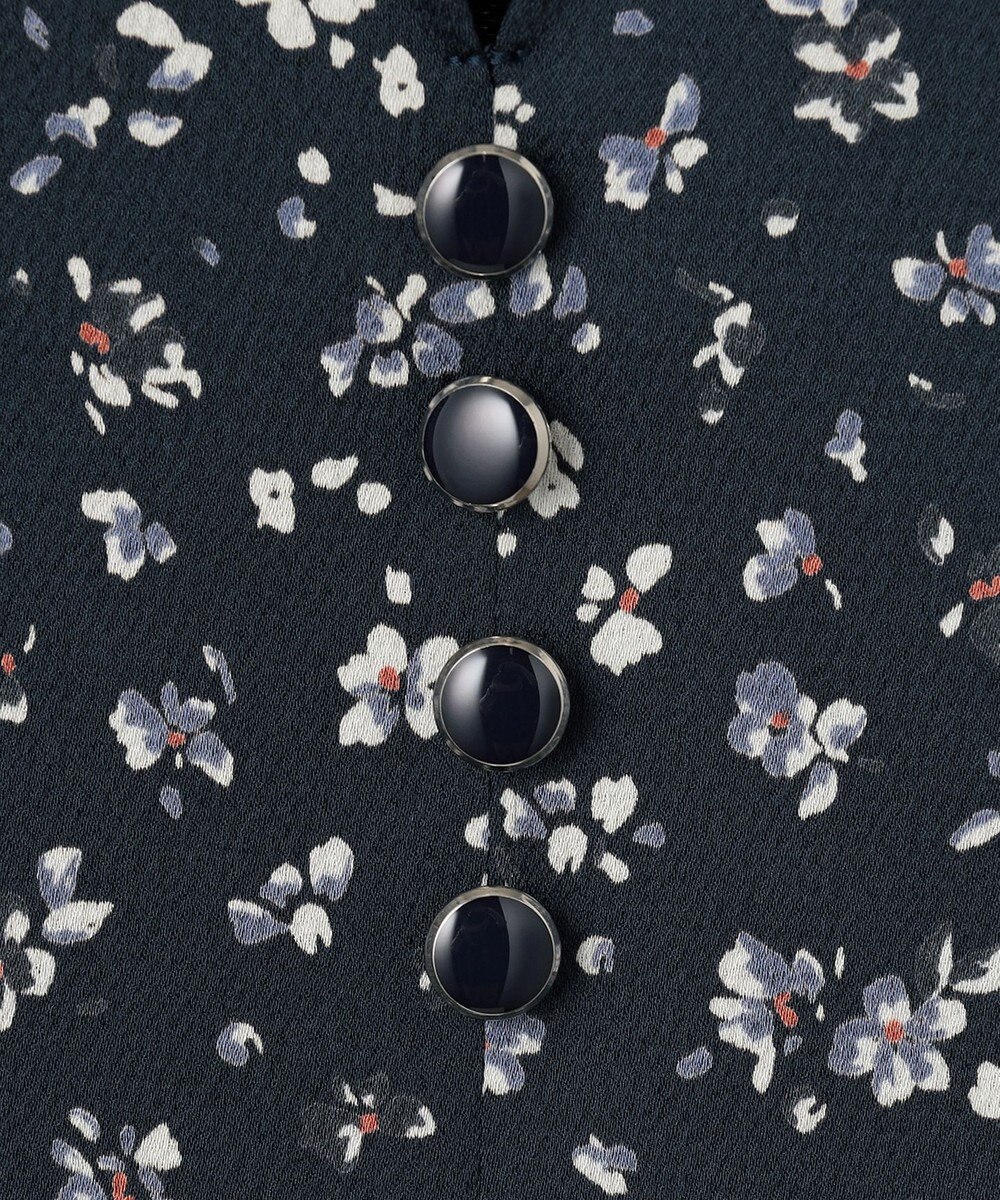 J.PRESS LADIES L 【洗える】スパンウェーブフラワープリント ワンピース 