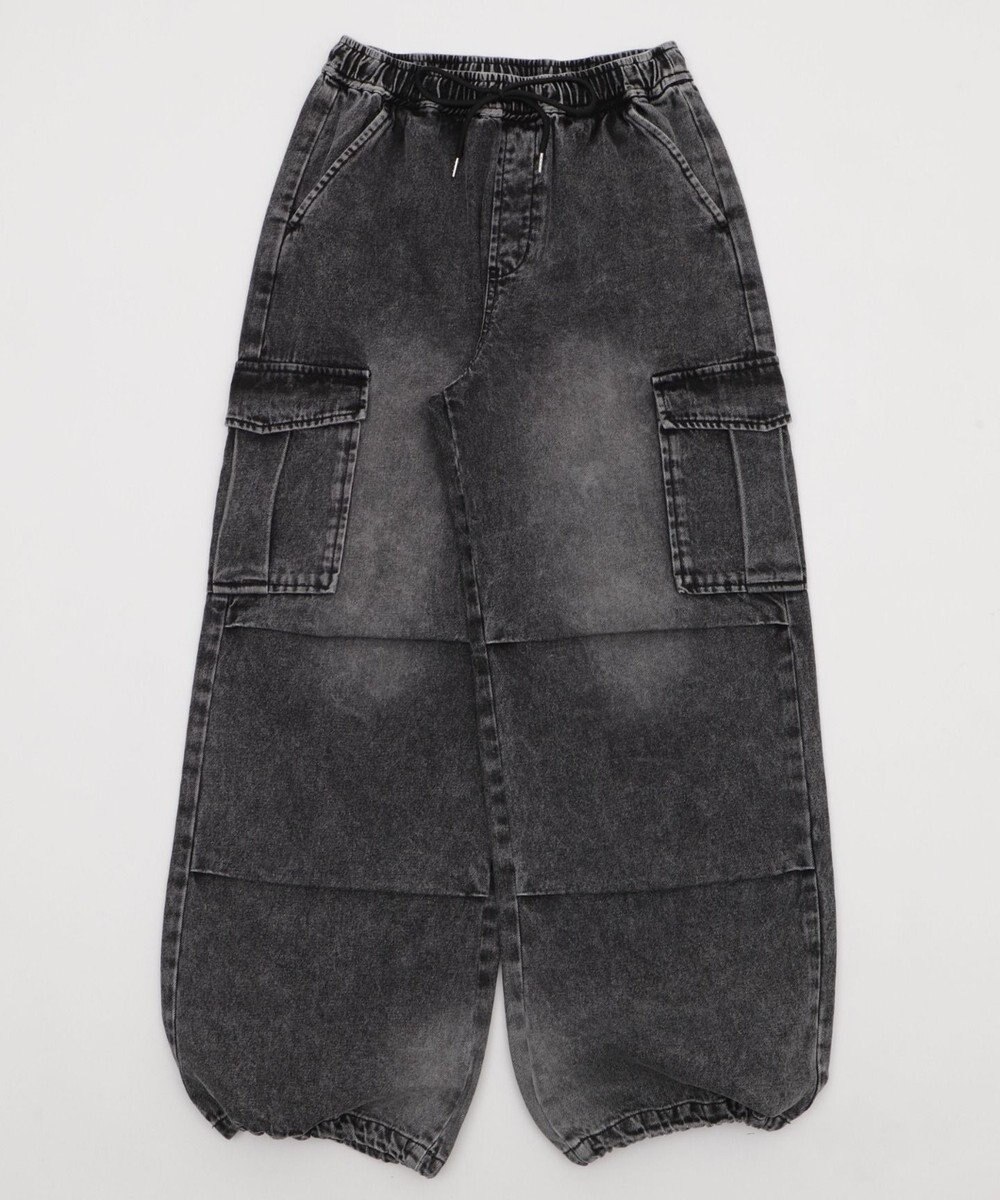 WEGO 【XS～Mサイズ展開/ウエストゴム 】デニムイージーパラシュートカーゴパンツ 