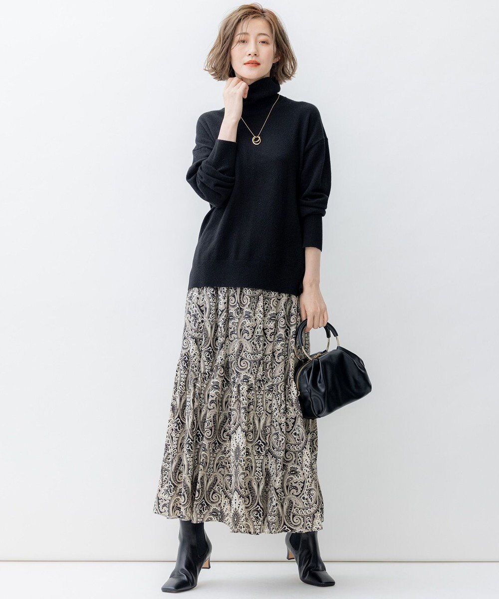 23区 【洗える】フレンチペイズリーデシン ティアードスカート 