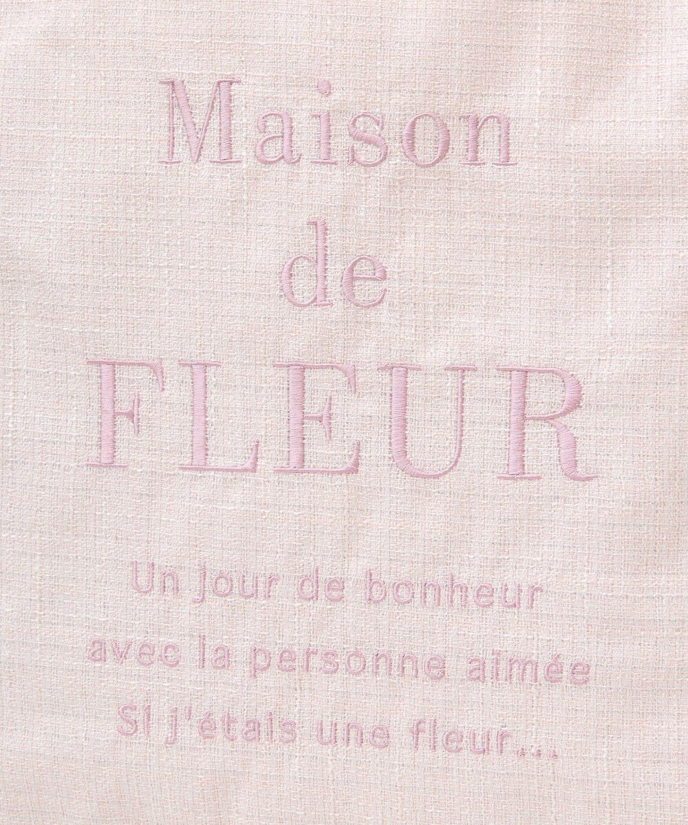Maison de FLEUR ツイードロゴ刺繍スクエアトートバッグ 