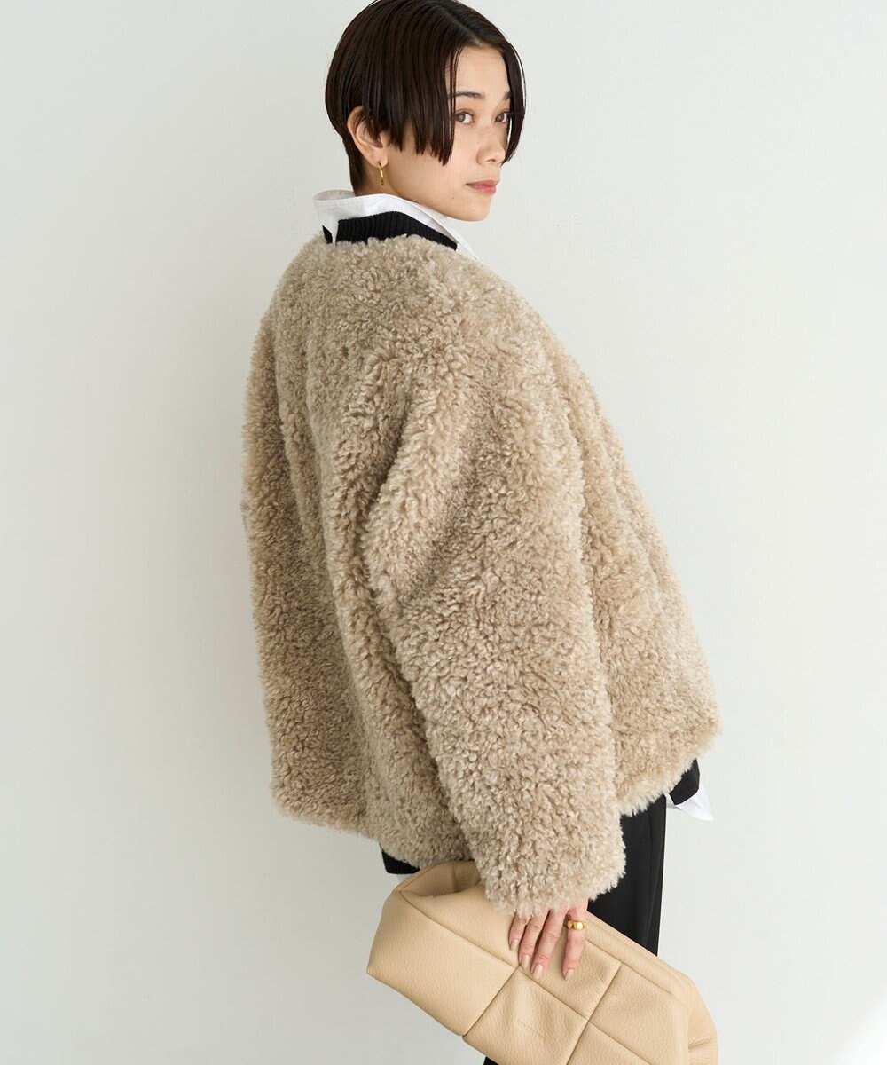 UNFILO エコファー ノーカラージャケット 