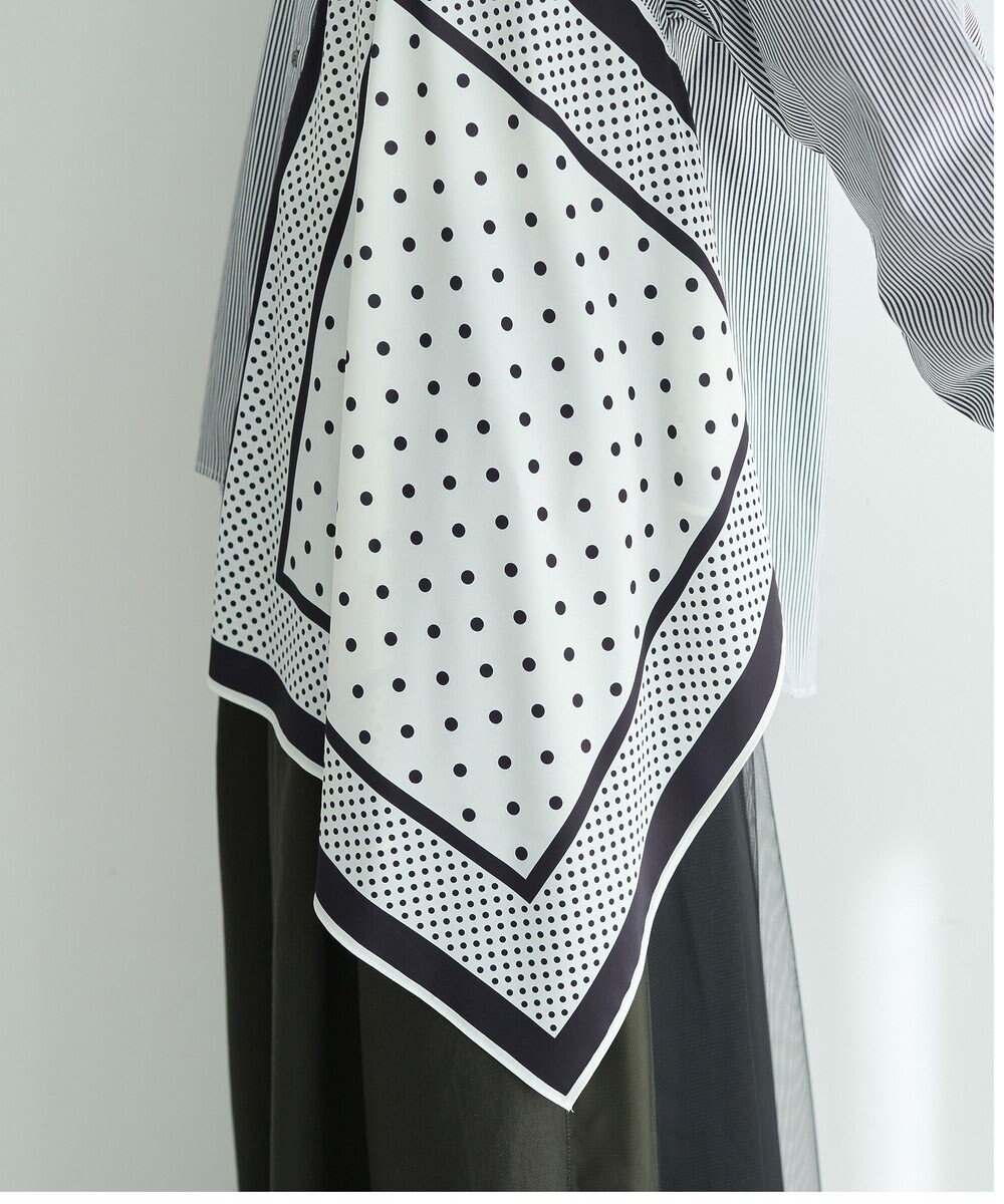 YECCA VECCA スカーフデザインアシメシャツ 