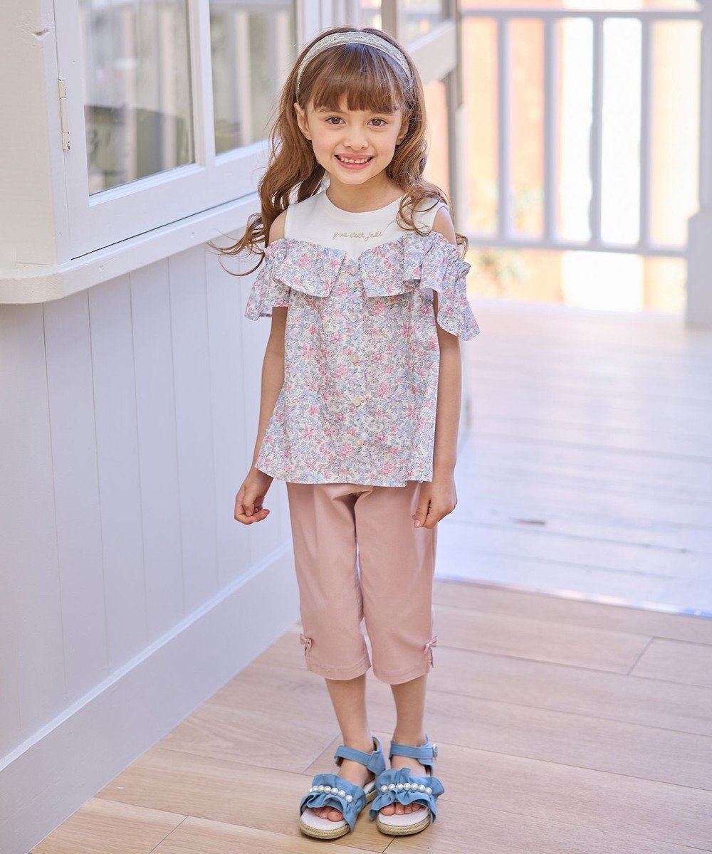 ANY KIDS オフショルダー フリル ブラウス 