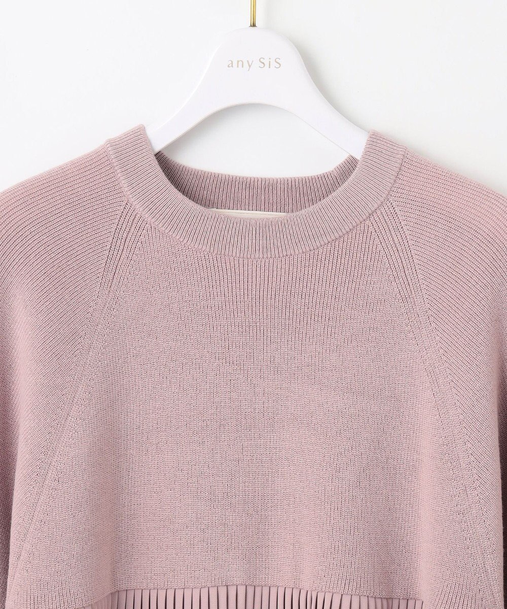 ANY SIS 【洗える】プリーツコンビ ニット 