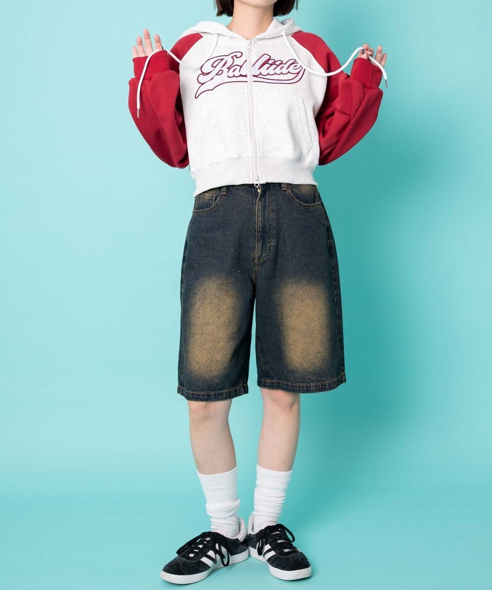 WEGO カレッジロゴラグランジップパーカー 