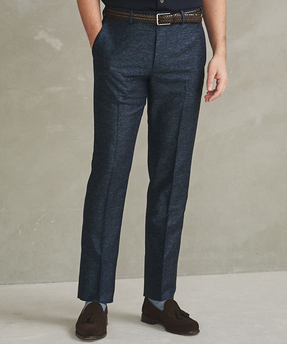 GOTAIRIKU 新素材セットアップ【通気性抜群/洗える/シワになりにくい】カラミプリントストレッチセットアップ パンツ 