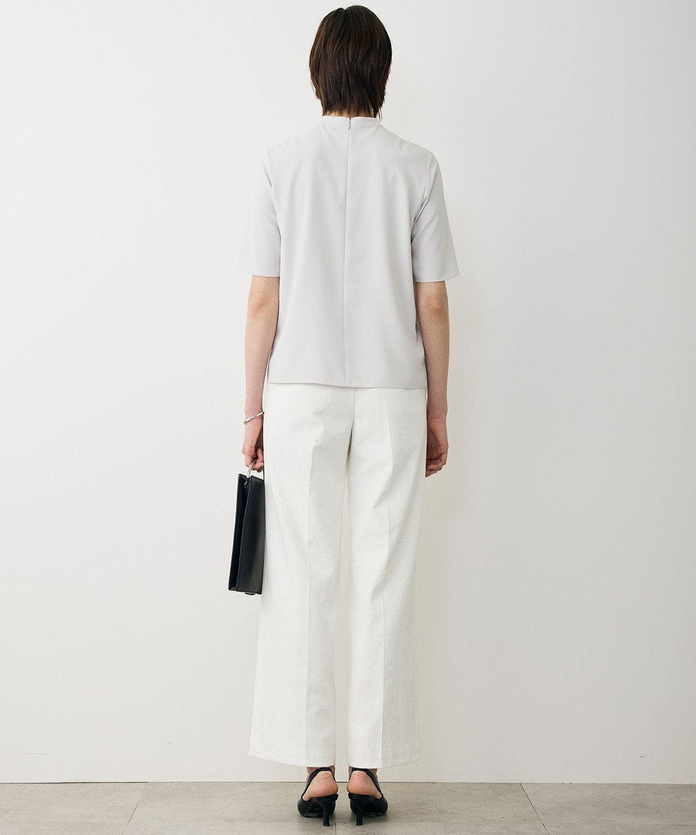 ICB L ストレッチジョーゼット ラッフルディテールブラウス 