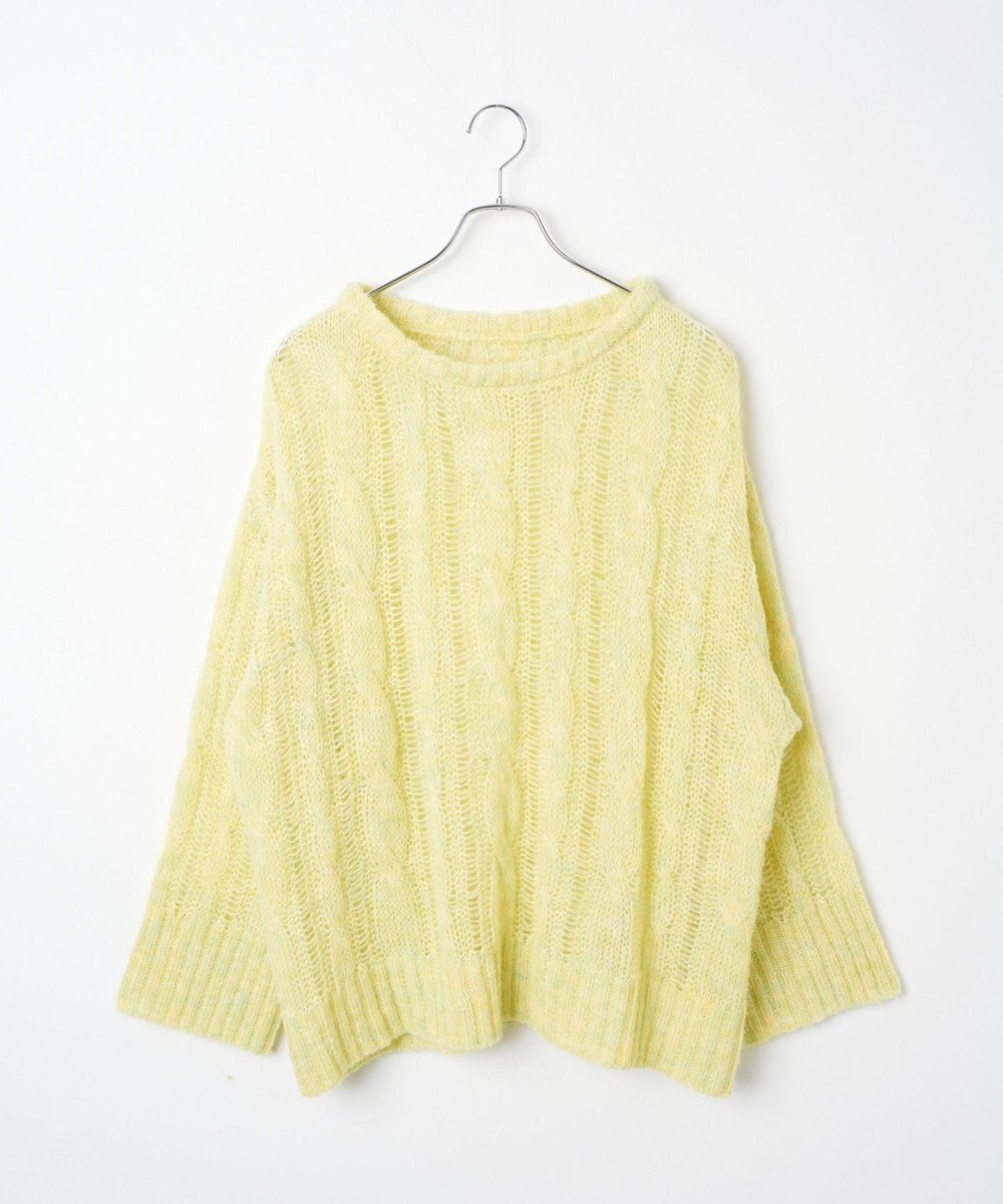 WEGO ケーブルメッシュメランジニット 