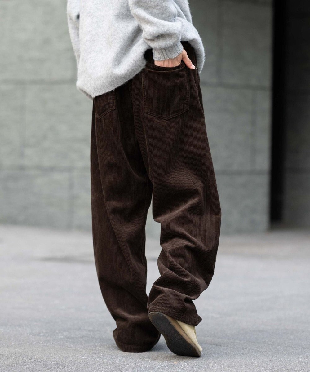 WEGO イージー3Dバレルレッグコーデュロイパンツ 