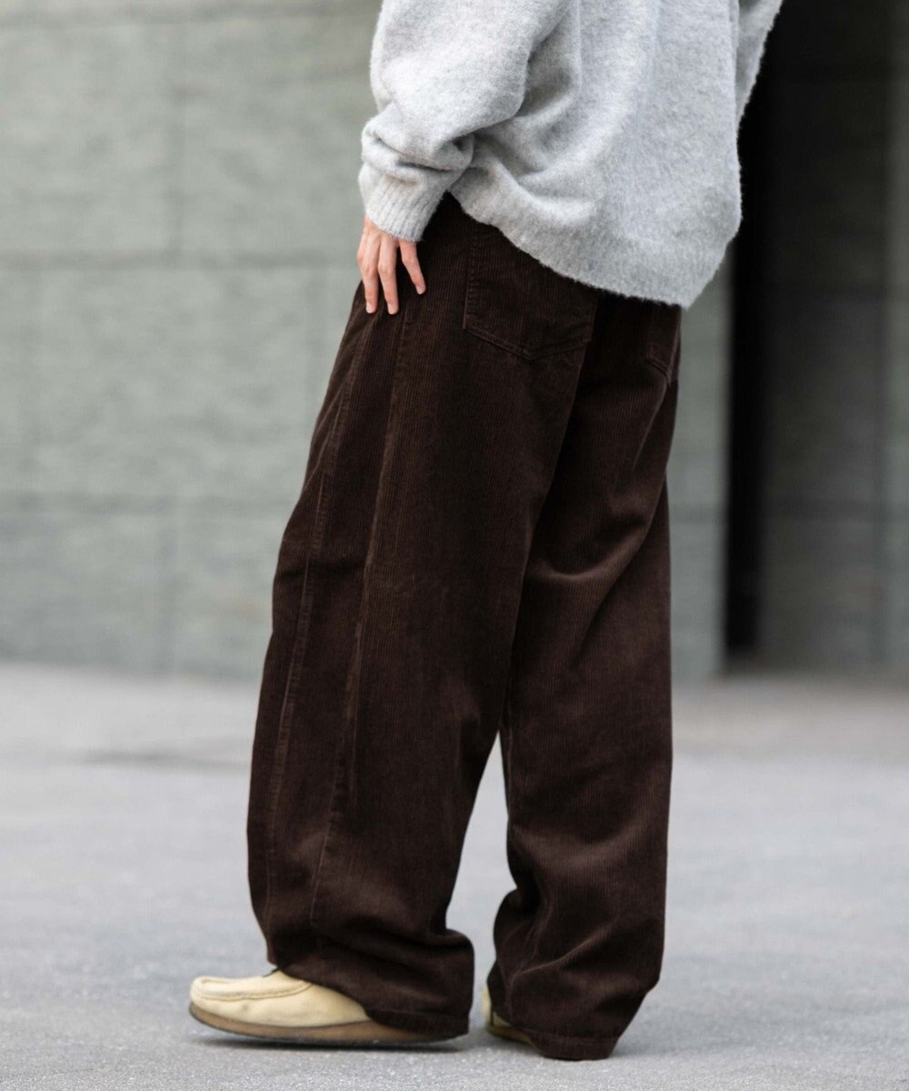WEGO イージー3Dバレルレッグコーデュロイパンツ 