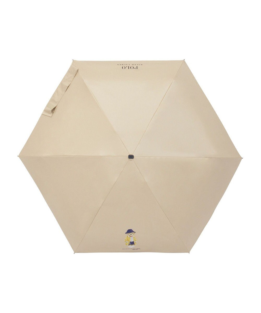 MOONBAT 【遮光率100％/UV100％/遮熱】POLO RALPH LAUREN(ポロ ラルフローレン)BEAR ポロベア ポーチ入り 無地 5段折りたたみ傘 晴雨兼用日傘 