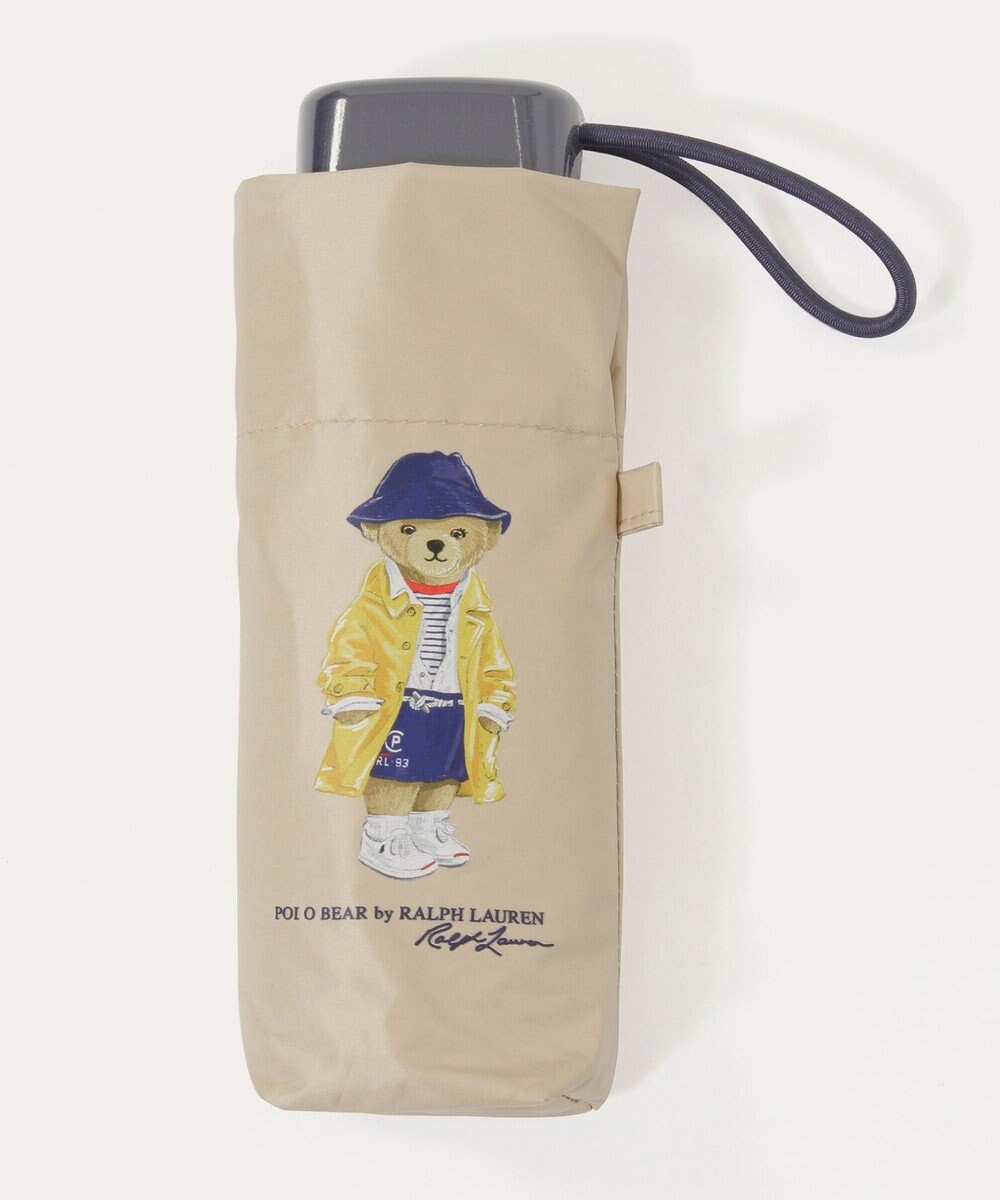 MOONBAT 【遮光率100％/UV100％/遮熱】POLO RALPH LAUREN(ポロ ラルフローレン)BEAR ポロベア ポーチ入り 無地 5段折りたたみ傘 晴雨兼用日傘 
