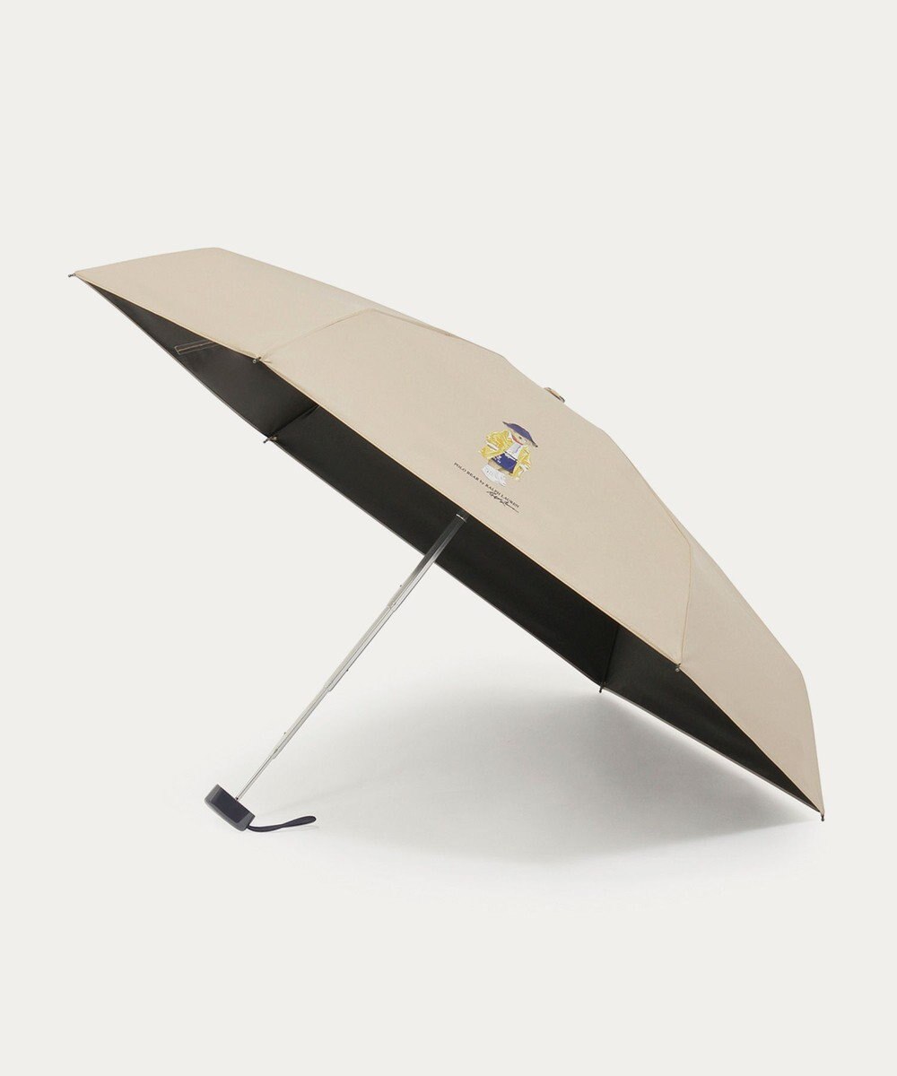 MOONBAT 【遮光率100％/UV100％/遮熱】POLO RALPH LAUREN(ポロ ラルフローレン)BEAR ポロベア ポーチ入り 無地 5段折りたたみ傘 晴雨兼用日傘 