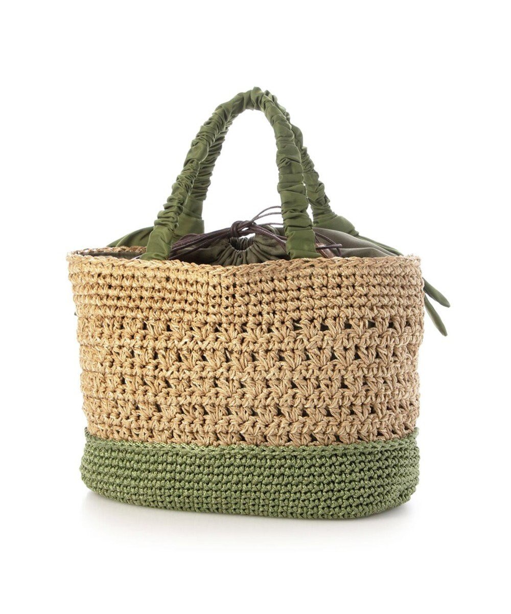 UNBILLION カシュカシュ cachecache / 下がりリボン切替編みトート 