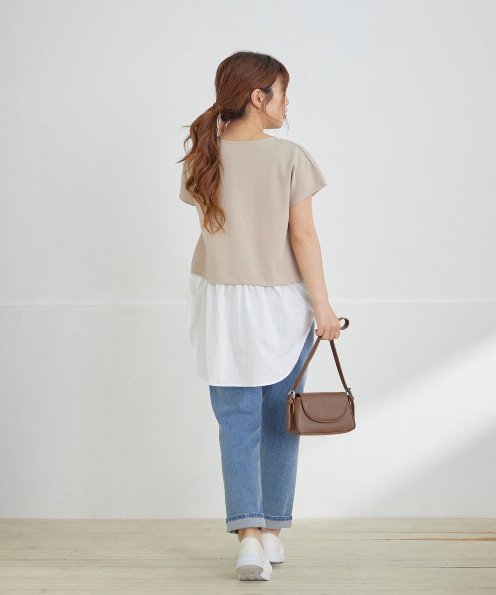 Tiaclasse 【洗える】シャツドッキングフレンチスリーブカットソー 