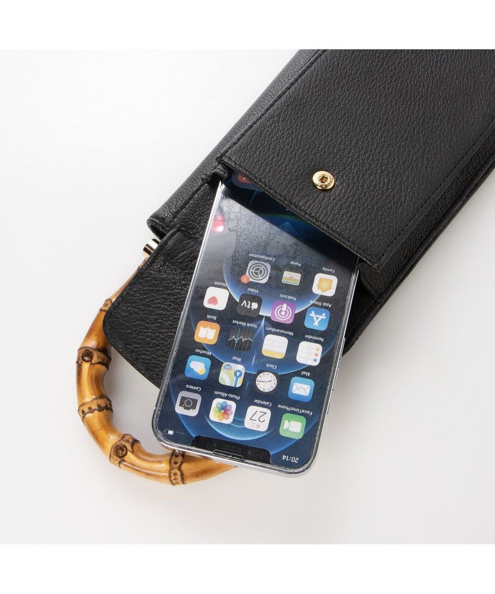 UNBILLION perche バンブーハンドルゴートモバイルウォレットショルダー 