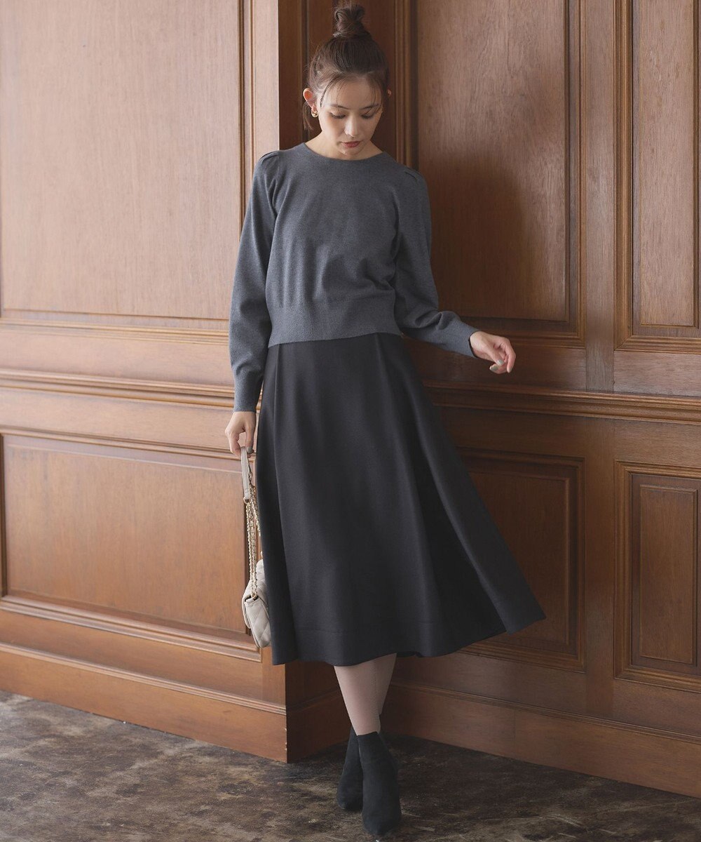組曲 【WEB一部店舗限定】ウールジョーゼット フレアスカート 