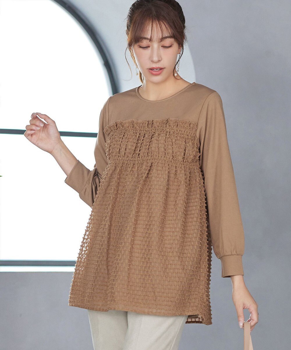 Tiaclasse ポンチ×ジャガードドッキングチュニック 