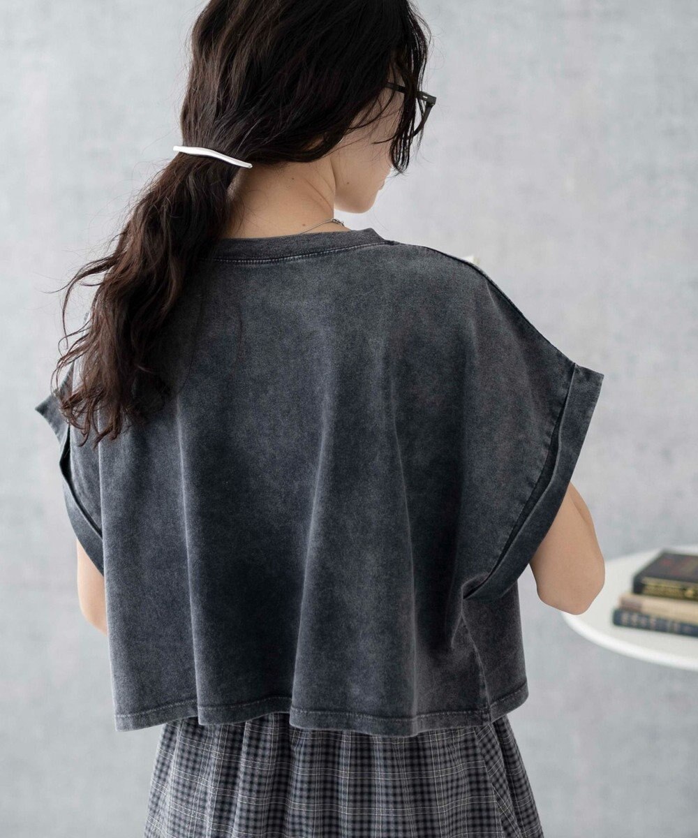 WEGO 【洗える】ヴィンテージウォッシュロールアップショートTシャツ 