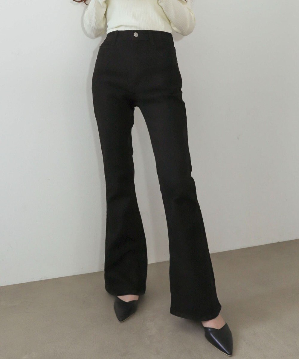 WEGO 【美脚パンツ】ストレッチフレアデニムパンツ 