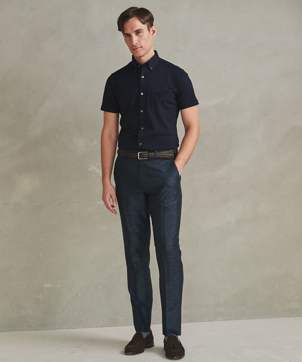 GOTAIRIKU 新素材セットアップ【通気性抜群/洗える/シワになりにくい】カラミプリントストレッチセットアップ パンツ 