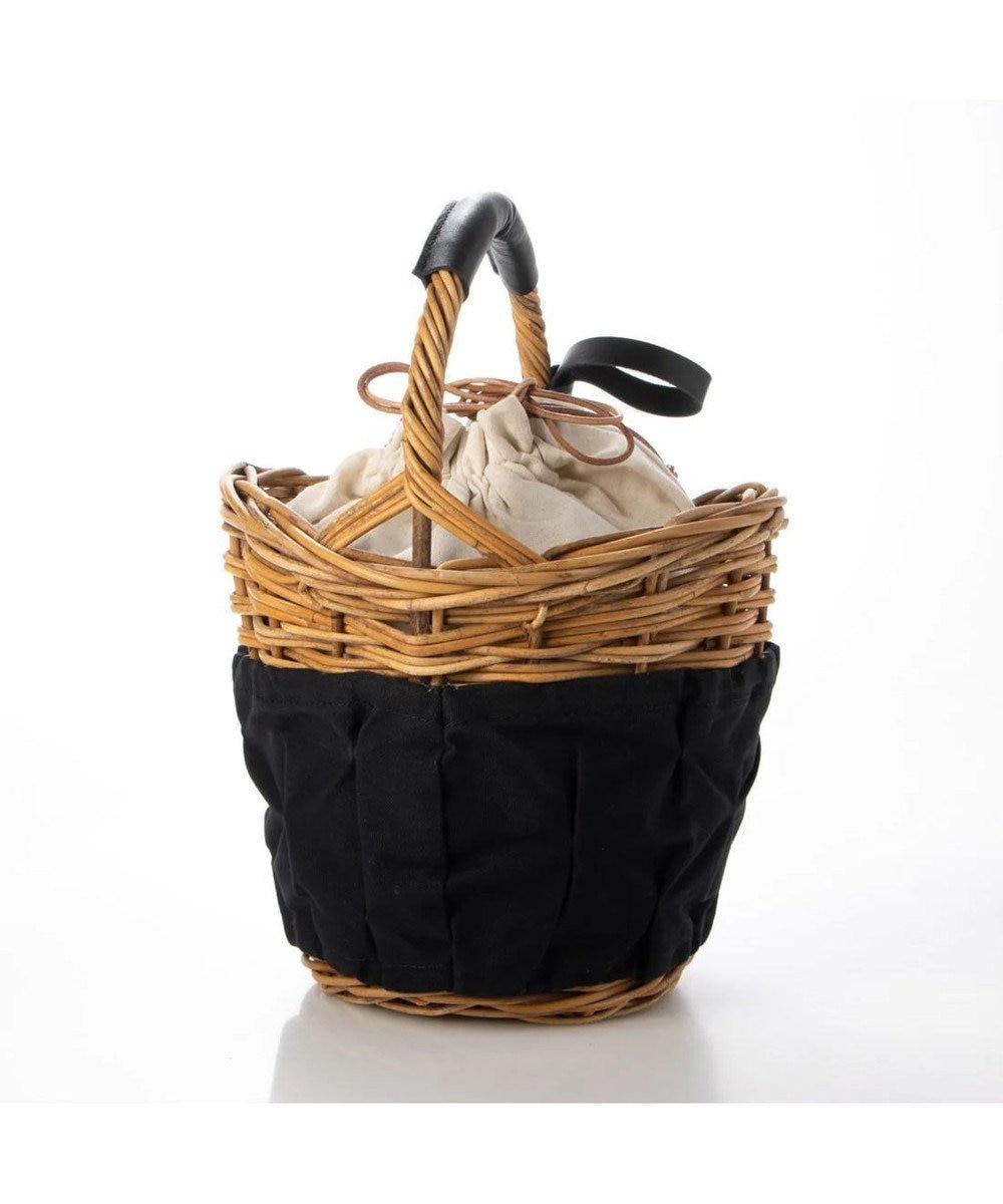 UNBILLION perche アラログ×タックキャンバス×姫路レザー付属カゴバッグ 