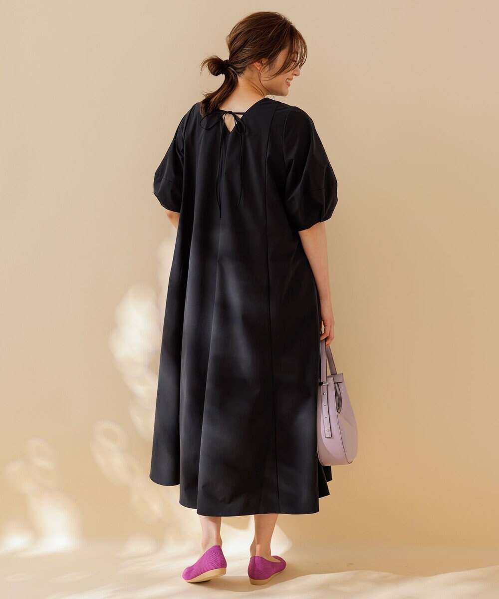 UNFILO 【撥水/シワになりにくい】FINE MOVE ランタンスリーブワンピース 