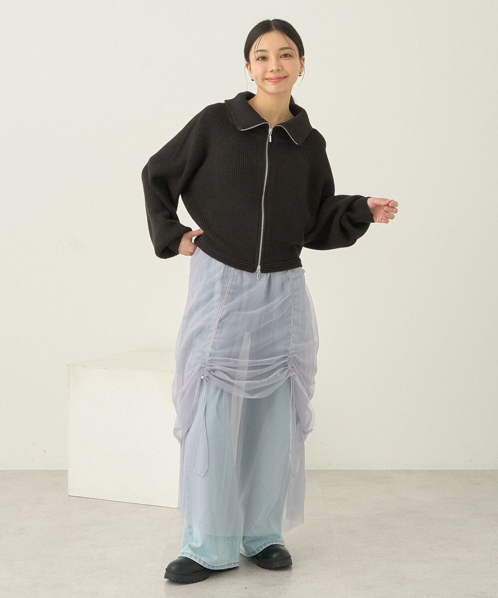 earth music&ecology ＢＩＧカラージップカーディガン 