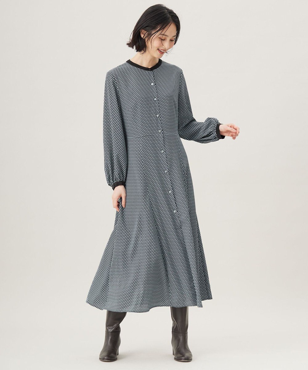 自由区 S 【洗える】ジオメトリックハートプリント ワンピース 