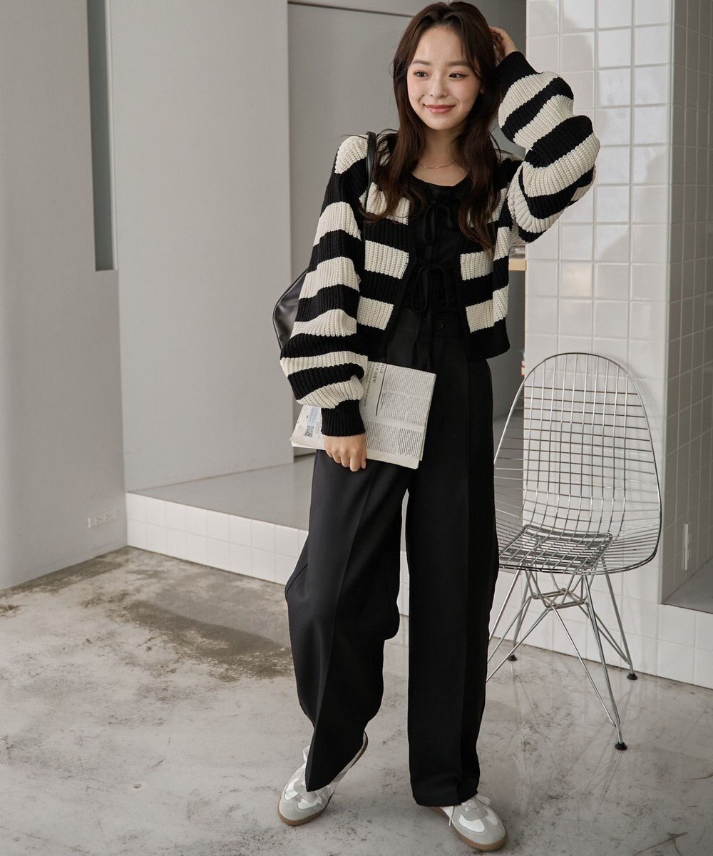 WEGO 【2024年秋冬新色カラー追加★】リボン2WAYカーデ 