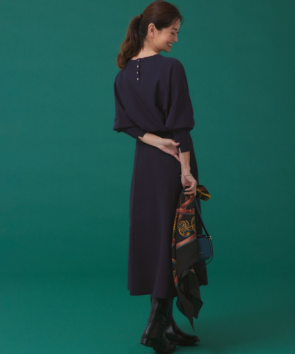 23区 【洗える/セットアップ対応】ヴィスコースストレッチ ドルマン ニット 