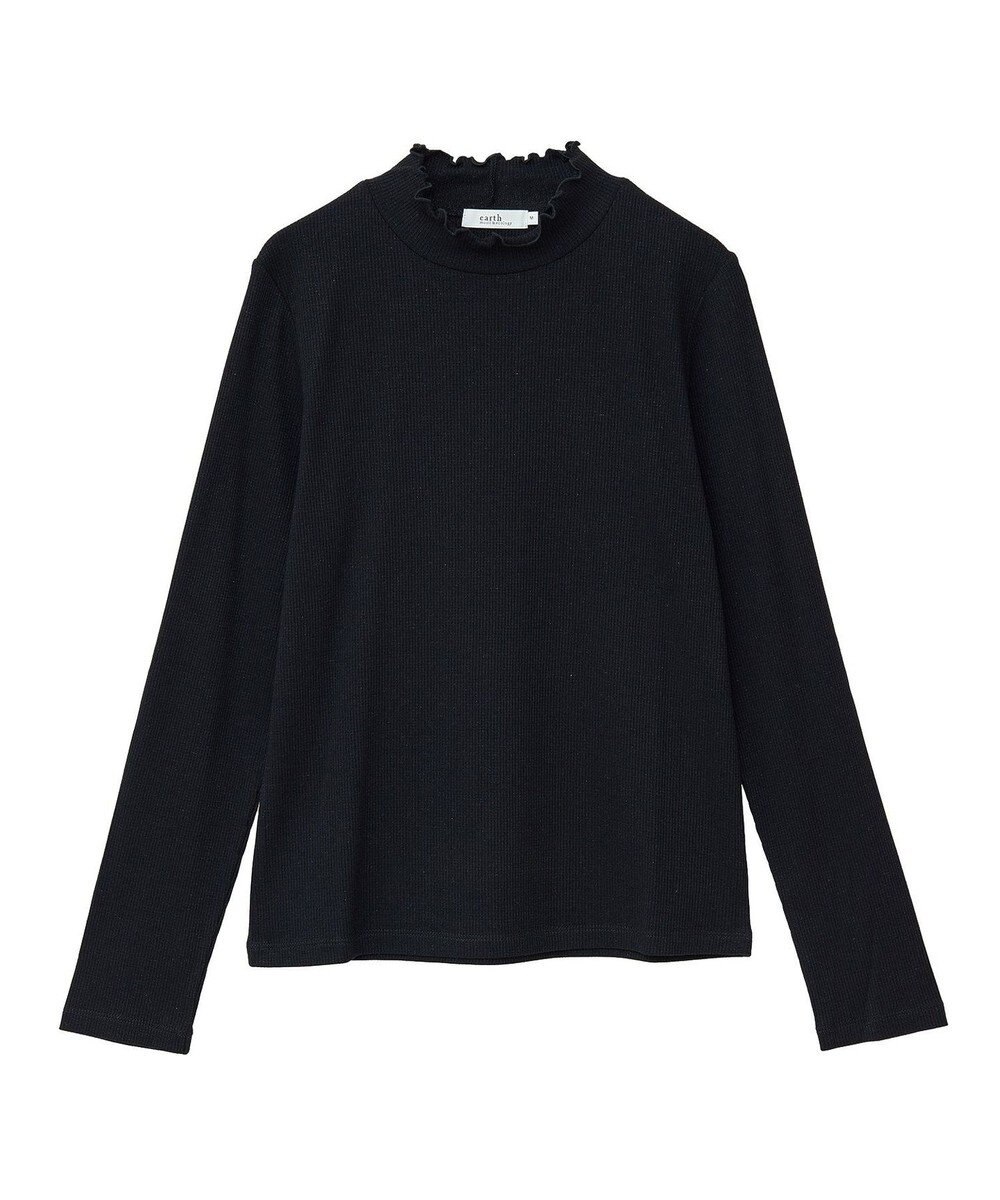 earth music&ecology ラメテレコハイネックプルオーバー 