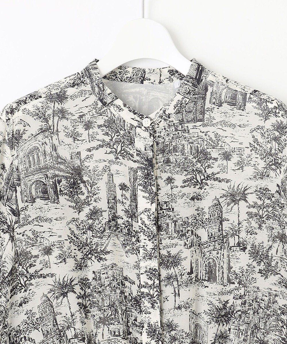 自由区 L 【洗える】ランドスケーププリント ワンピース 