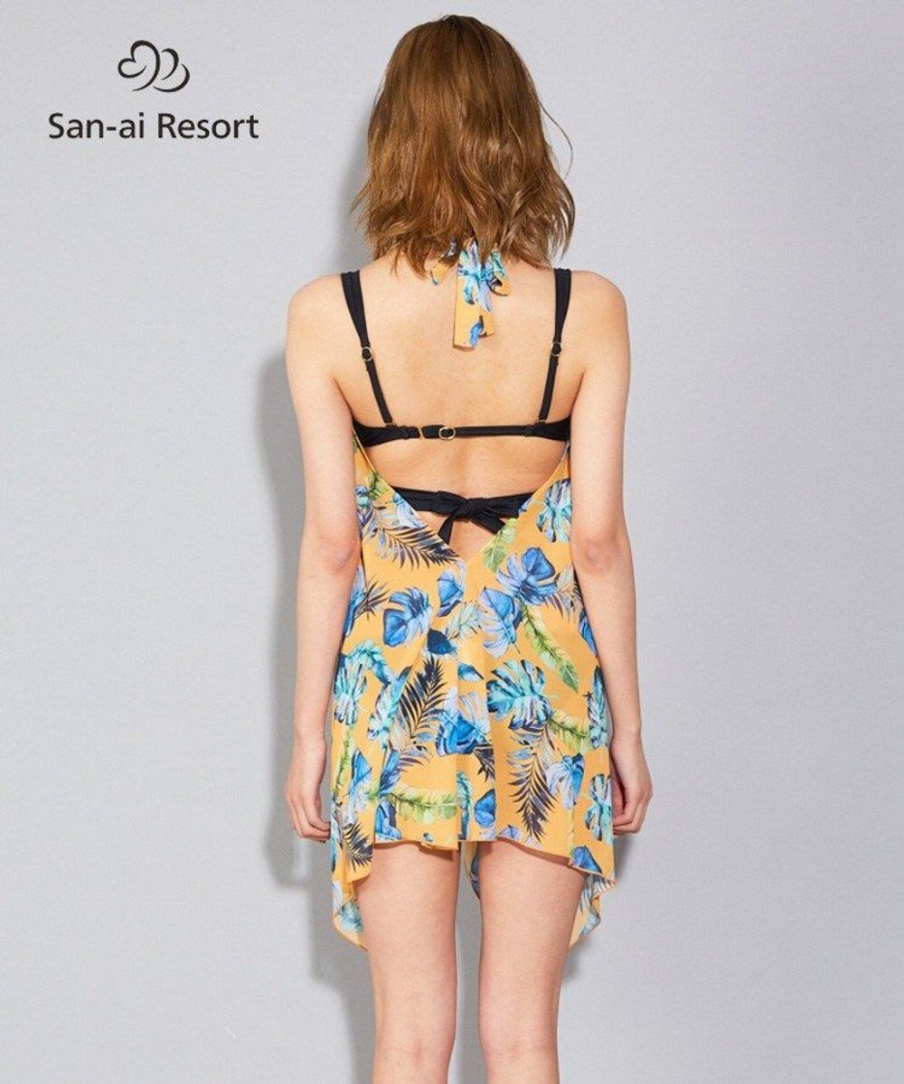 San-ai Resort（三愛水着楽園） 【SALE】【San-ai Resort】リーフ柄 パレオワンピース M 