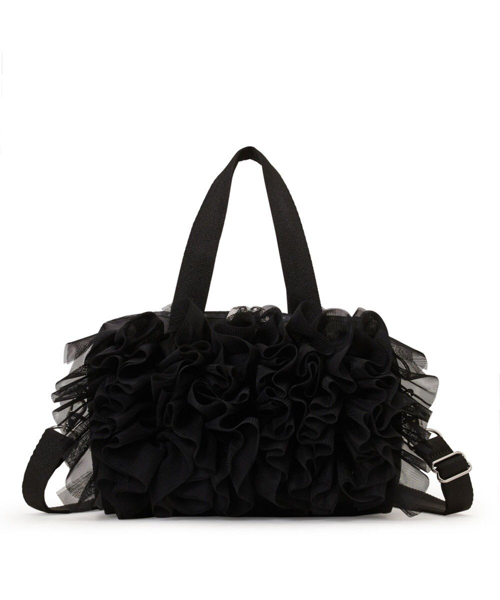 LeSportsac RUFFLE EVERYDAY SM SATCHEL/ブラックレースラッフル 