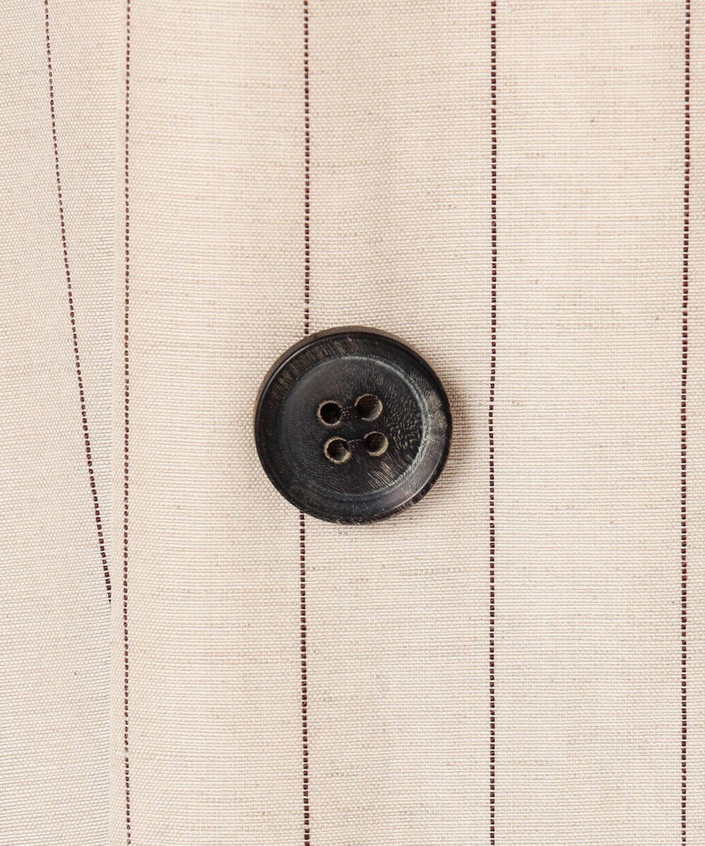 BEIGE， ERYTH / リネンストライプダブルジャケット 