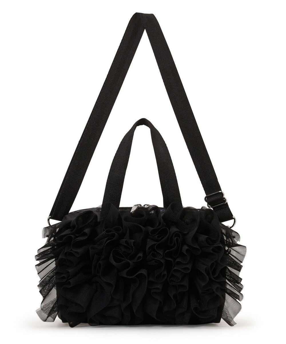 LeSportsac RUFFLE EVERYDAY SM SATCHEL/ブラックレースラッフル 