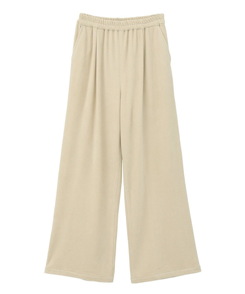 Green Parks ぽかぽか裏起毛ベロアイージーパンツ 