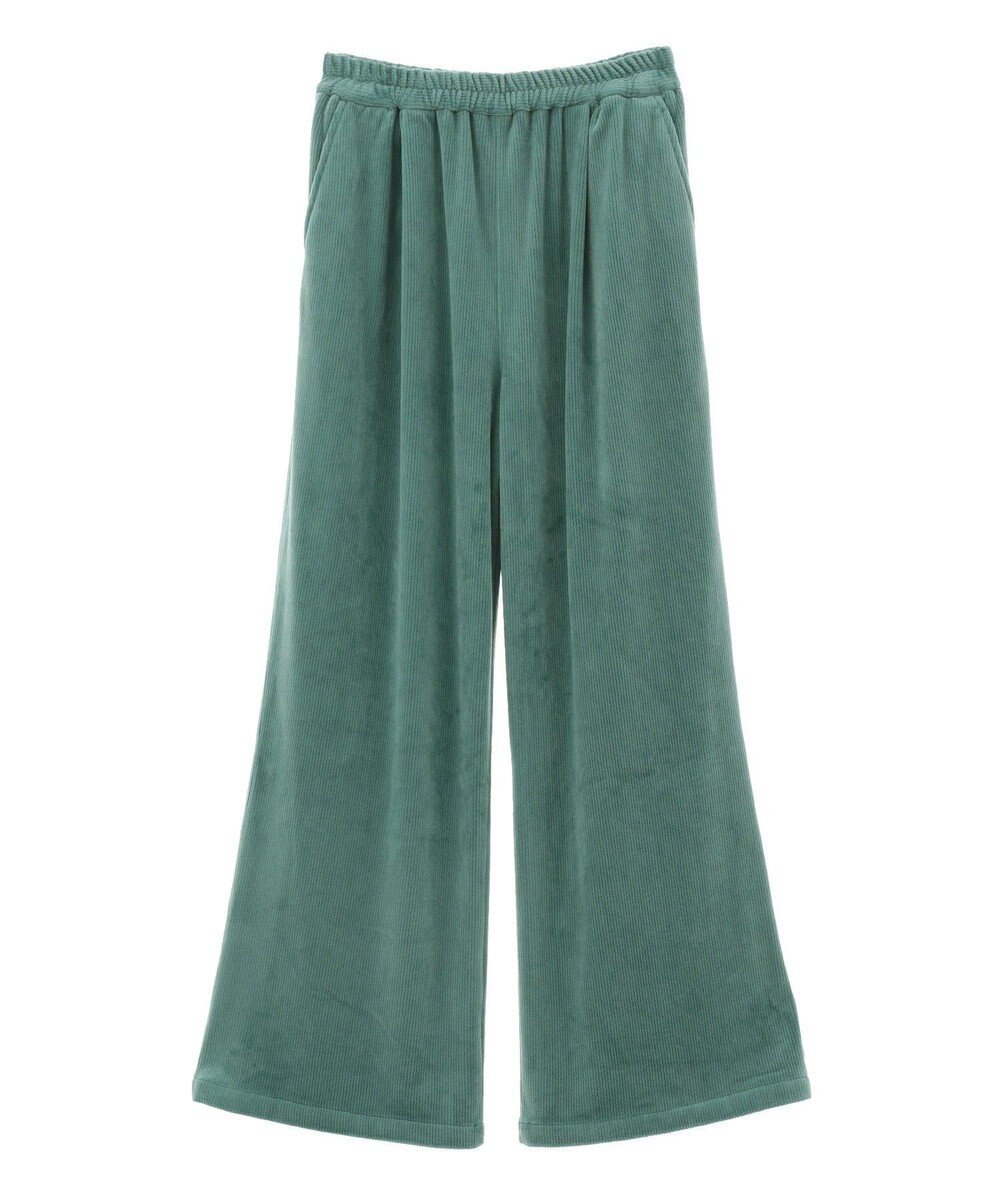 Green Parks ぽかぽか裏起毛ベロアイージーパンツ 