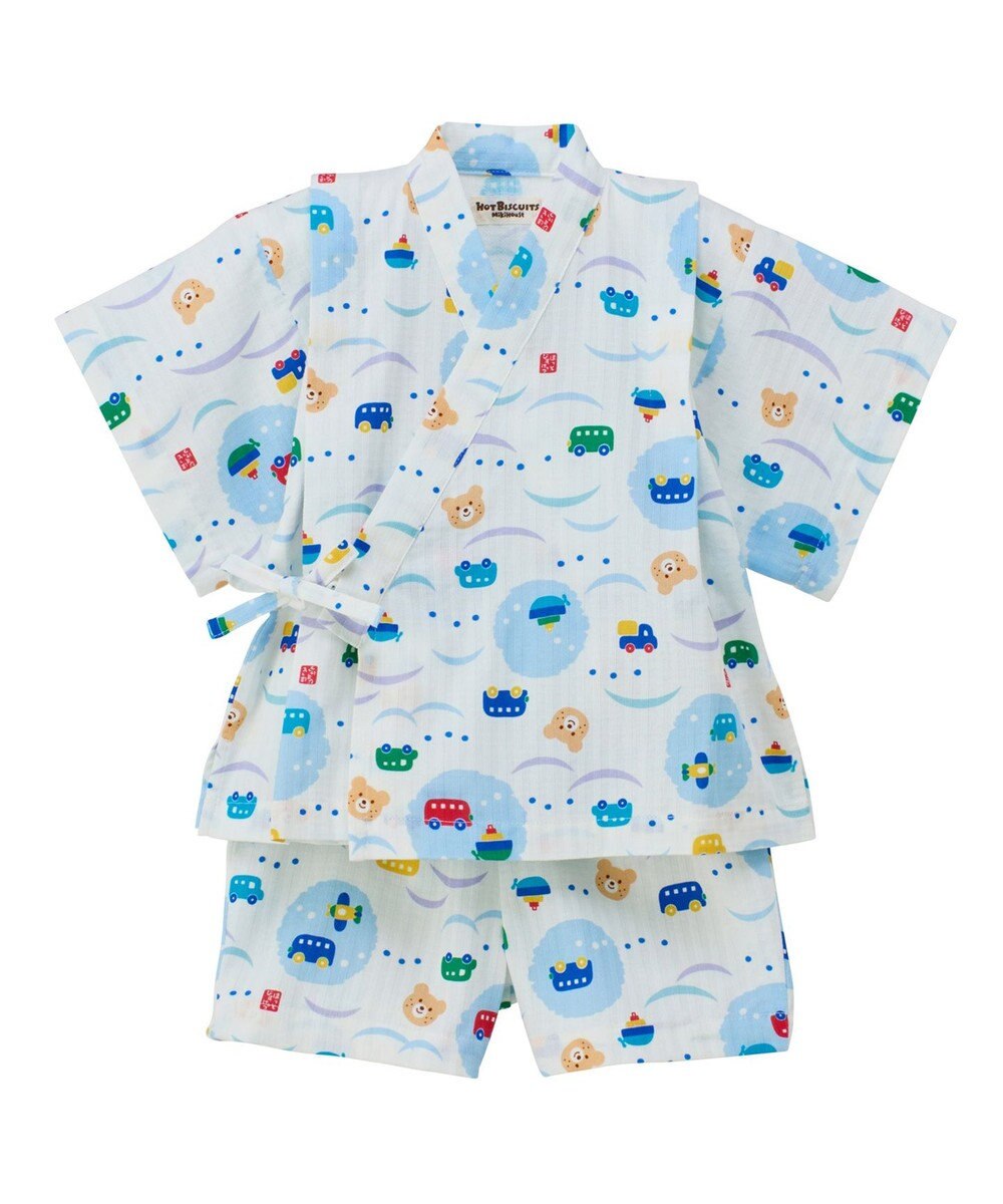 MIKI HOUSE HOT BISCUITS 【80-120cm】総柄 甚平スーツ 