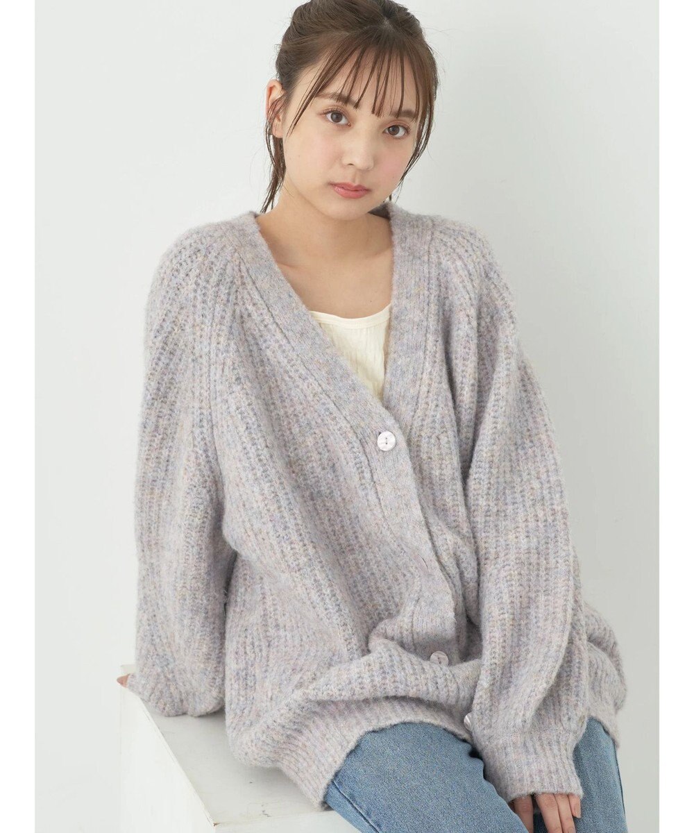 earth music&ecology フワフワＭＩＸヤーンカーディガン 