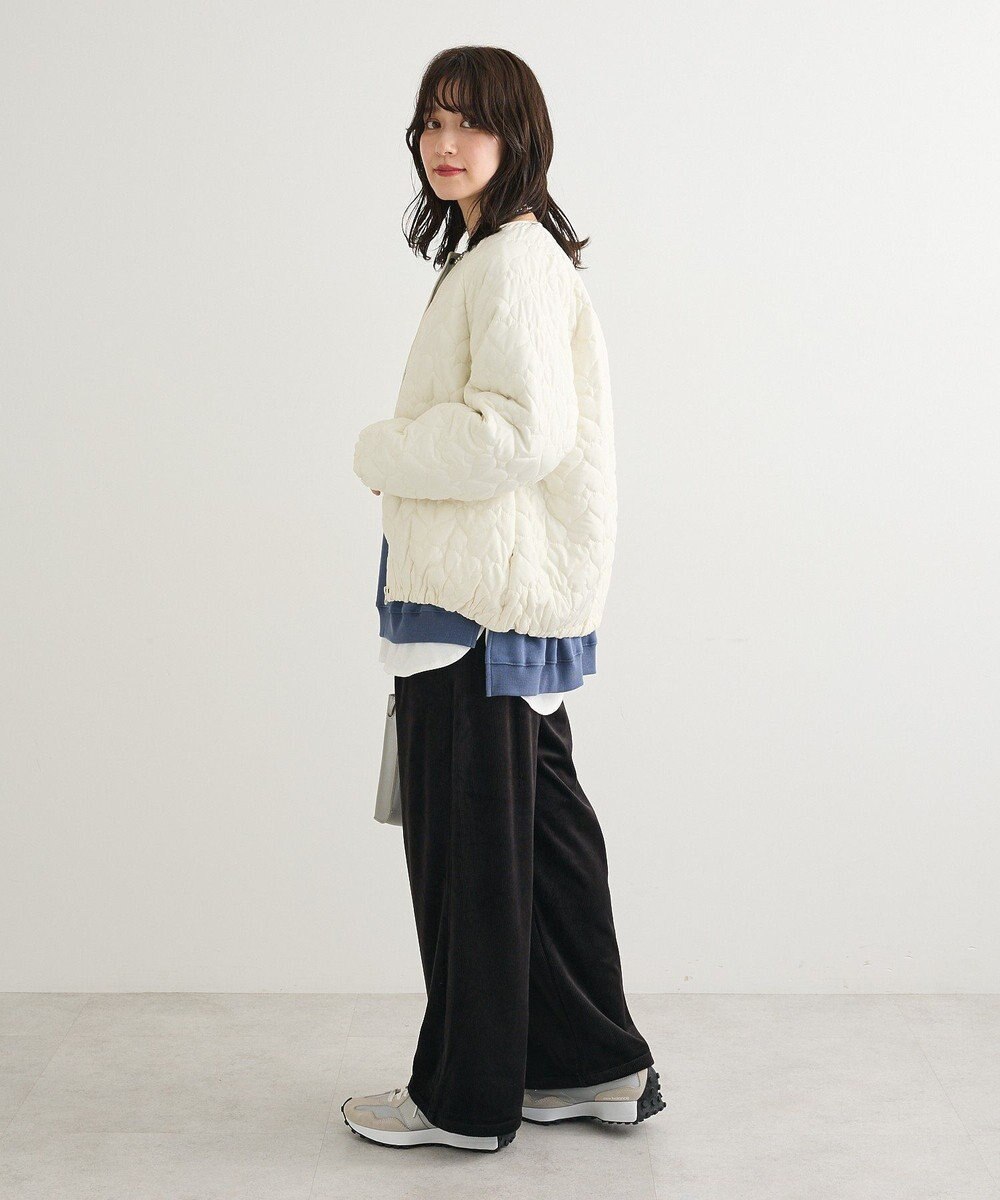 Green Parks ぽかぽか裏起毛ベロアイージーパンツ 