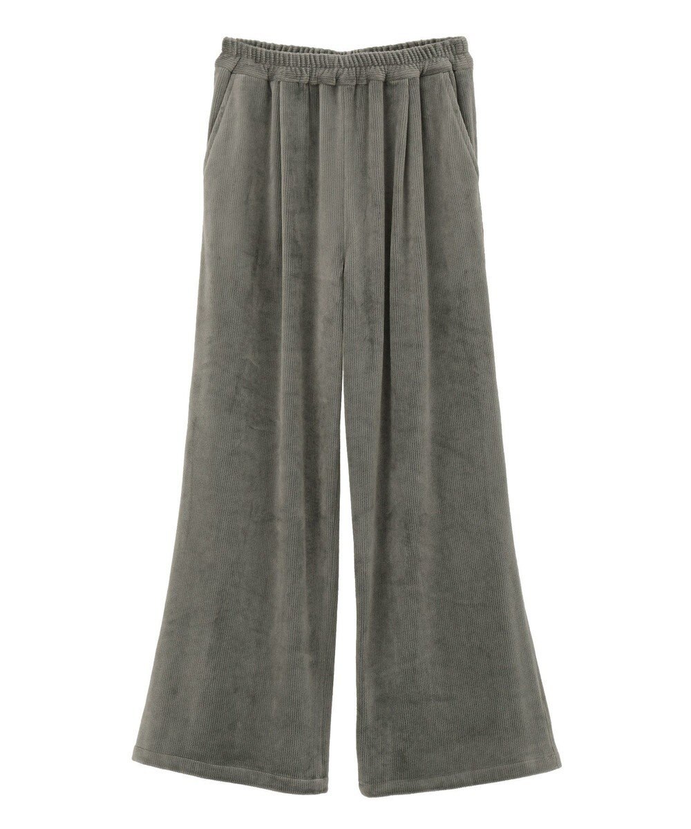 Green Parks ぽかぽか裏起毛ベロアイージーパンツ 