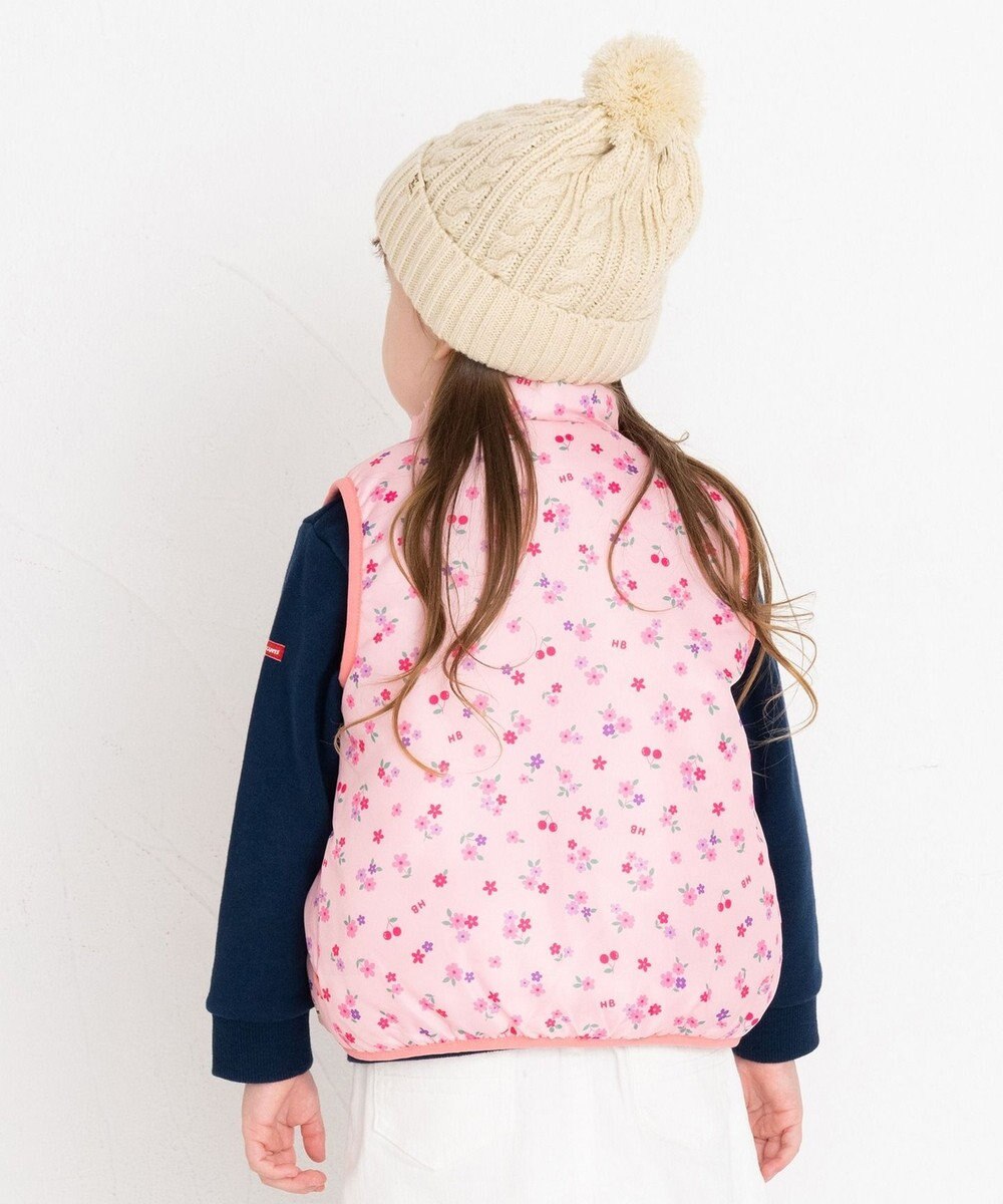 MIKI HOUSE HOT BISCUITS 【80-120cm】 裏ボアフリース リバーシブル総柄ベスト 